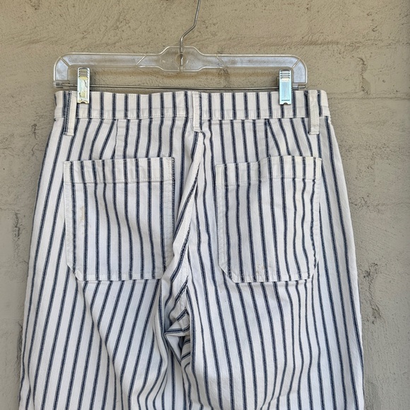 J. Crew Slim Wide-Leg Navy/Ivory Striped Jeans Size 28 - Picture 8 of 16